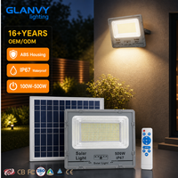 Reflector Solar LED de 100W 200W 300W 500W con Indicador de Carga, IP67 Impermeable, para Exteriores, con Control Remoto
