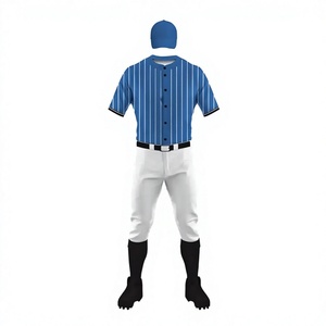Conjunto de Uniforme de Béisbol para Hombre, Azul Sólido, Jersey Corto, Pantalones Blancos, Transpirable, Secado Rápido, Poliéster, Nombre del Equipo 00, Logotipo Frontal - Product Image 2