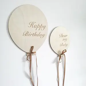 Воздушный шар на день рождения, настенные наклейки, деревянные украшения для детской комнаты, товары для фотосъемки, украшения для дня рождения