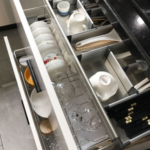 Nueva cesta de almacenamiento de verduras de <span class=keywords><strong>cocina</strong></span> de alambre de malla extraíble de alta resistencia para restaurante cajón de acero inoxidable con corredores de rodamiento de bolas - Product Image 5