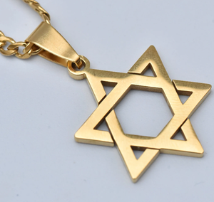 Collana con Stella di David in <span class=keywords><strong>Oro</strong></span>, Gioielli Ebraici per <span class=keywords><strong>Uomo</strong></span>, Regalo per Bar Mitzvah, Ciondolo in Vendita - Product Image 5
