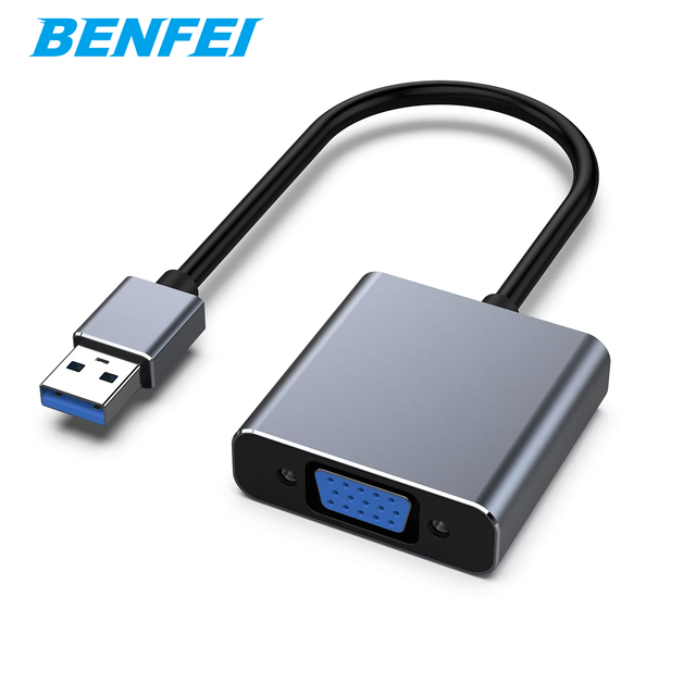 Customize Brand New USB 3.0 VGA Male/Female Adapter Aluminum Alloy 23cm for Laptop Use DC Output Compatible Windows 10/8.1/7