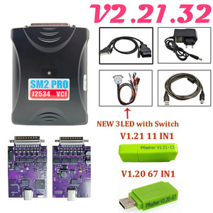 Nuevo V2.21.32 SM2 PRO J2534 VCI PCM ECU Programmer Dongle 1.20-67 67 en 1 Lector y Escritor de ECU V1.20 1.21 EEPROM FLASH BENCH OBD - Product Image 2