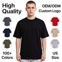T-shirt Homme Oversize Streetwear Col Tombant Personnalisé avec Logo, Qualité Supérieure, Coupe Boxy, Grammage Lourd, Couleurs Variées, OEM ODM