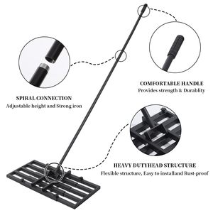 Poignée en T Longueur Réglable Jardin Jardin Terrain de Golf Pâturage Outil d'entretien de la pelouse Râteau de niveau de pelouse en acier inoxydable - Product Image 3