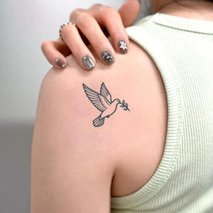 Tatuaje Temporal de Pájaros Blancos <span class=keywords><strong>para</strong></span> Parejas, Tatuaje Semipermanente Creativo, Resistente al Agua, Dura 2 Semanas, Tatuaje Herbal <span class=keywords><strong>para</strong></span> Hombro y Clavícula - Product Image 4