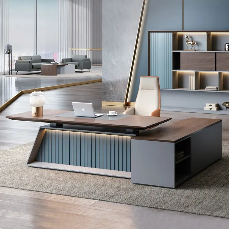 Bermo Design High-End Moderne Luxe Elektrische In Hoogte Verstelbare Executive Desk Commerciële Kantoorplaats Manager Liftingtable