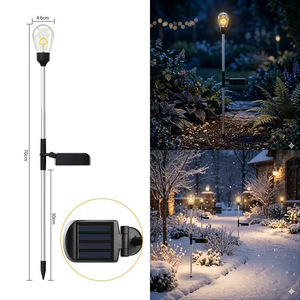 Lámpara Solar de Jardín con Bombilla LED de 70 cm de Altura, Resistente al Agua, Iluminación para Caminos Exteriores, Decoración para Patio y Jardín - Product Image 4
