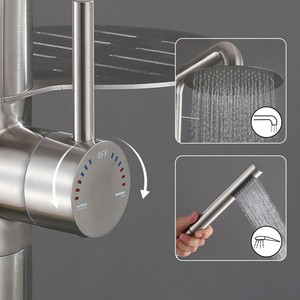 <span class=keywords><strong>Douche</strong></span> extérieure en acier inoxydable finition brossée avec commande d'<span class=keywords><strong>eau</strong></span> <span class=keywords><strong>chaude</strong></span> <span class=keywords><strong>et</strong></span> <span class=keywords><strong>froide</strong></span> - Product Image 2