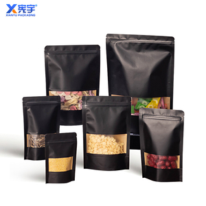 <span class=keywords><strong>Sac</strong></span> <span class=keywords><strong>autoportant</strong></span> en papier kraft épaissi noir <span class=keywords><strong>sac</strong></span> alimentaire refermable réutilisable emballé avec <span class=keywords><strong>sac</strong></span> à fermeture éclair fenêtre - Product Image 5