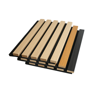 Panneau de plafond en bois de chêne naturel Hanghe pour panneaux acoustiques à lamelles murales en fibre de polyester MDF certifiés Matériau insonorisé de classe A - Product Image 4