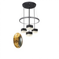 Lampe suspendue carrée LED en fer noir, abat-jour en acrylique, design nordique moderne et minimaliste, éclairage pour table à manger, comptoir de bar, salon