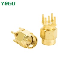 YOGU SMA JE Vierpolige Gerade SMA-Buchse zur Leiterplattenmontage RF-Koaxial-Antennenanschluss für Bluetooth-Sendermodul