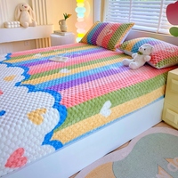 Nouvelle Housse de Matelas Ajustée 3 Pièces en Polaire Lait et Polaire Haricot Haute Densité 2026 – Draps de Lit