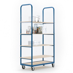 Estantes de MDF con marco de acero para almacén, carrito de estante estrecho de 5 niveles para recoger pedidos - Product Image 5