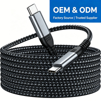 Cable de Carga Rápida Tipo C, Cable USB C, Cable de Cargador Tipo-C, 240W 5A, Personalizado de Fábrica, 1m 2m 3m 5m, Cable Trenzado USBC a USBC