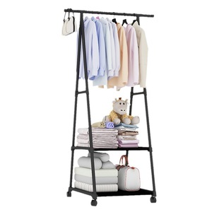 Perchero con Estante para Almacenamiento, Ahorra Espacio, Tipo Vertical, Minimalista, Organizador de Armario para Dormitorio, Perchero Doble para Ropa - Product Image 5