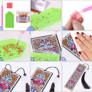 Kit de Marcapáginas de Pintura de Diamantes Acrílicos Cuadrados, Manualidad 5D Hecha a Mano, Regalo para Estudiantes - Product Image 3
