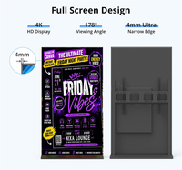Écran tactile LCD Full HD 65/75/85 pouces pour affichage numérique publicitaire avec SDK, pour utilisation en centre commercial, ascenseur, sur pied