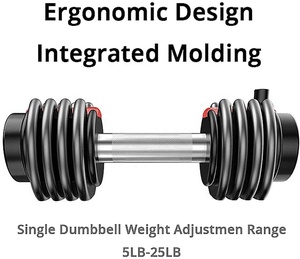 ชุดดัมเบลปรับน้ำหนักได้รวดเร็วสำหรับฟิตเนสที่บ้าน 52.5-<span class=keywords><strong>90</strong></span> ปอนด์ (24-40 กก.) สีดำ สำหรับผู้ชาย ชุบ/พ่นสี/เหล็ก น้ำหนัก 40 กก. - Product Image 5