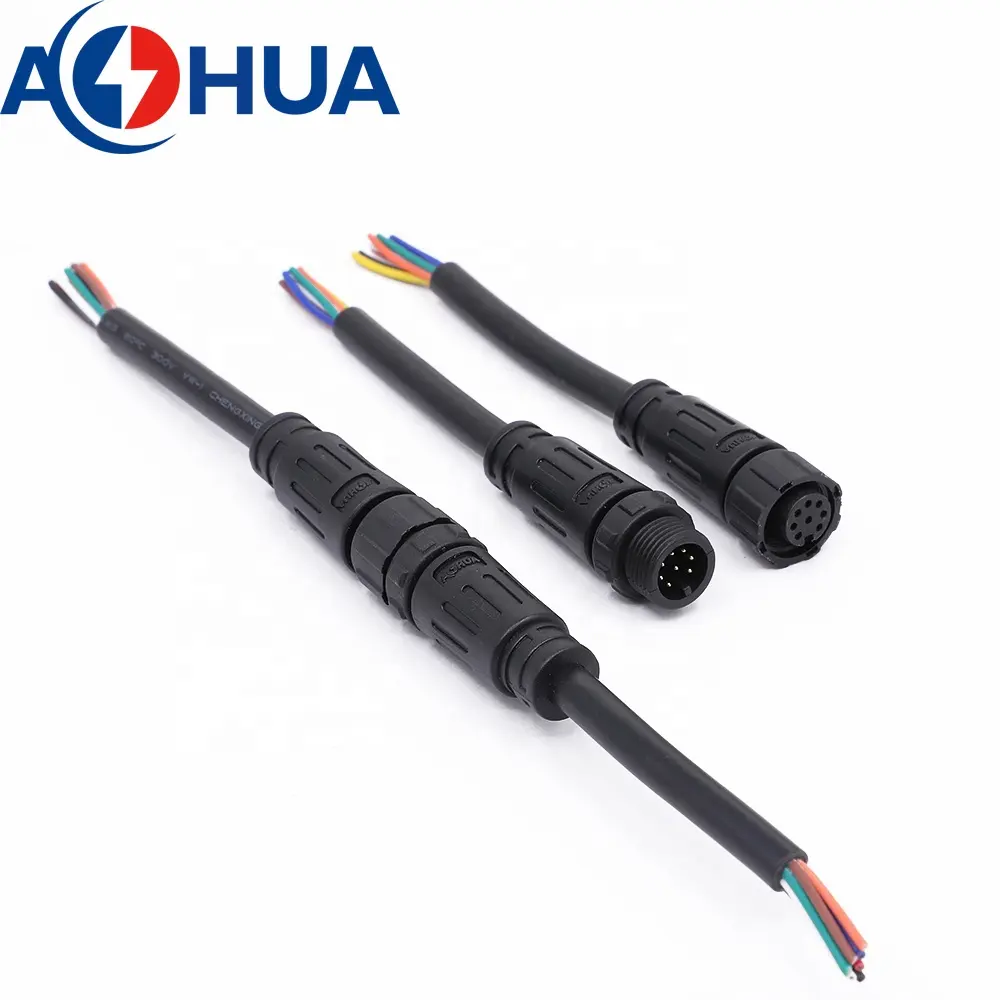 AOHUA M12 M15 M16 M20 molded waterproof male female cable connector