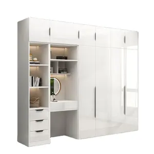 Fabrieksfabricage Houten Graan Aluminium Home Kast Kast Eenvoudige Garderobe