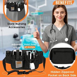 Sac banane infirmier avec fermetures éclair YKK, sac de taille médical multi-poches avec support pour téléphone et sangle adhésive pour infirmières, médecins - Product Image 4
