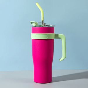 Mug de voyage isotherme à double paroi 40oz avec poignée Ice Bully, couvercle et paille, antidérapant, personnalisable ODM - Product Image 4