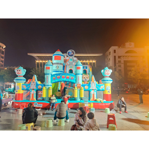 Combo de videur gonflable d'astronaute commercial avec toboggan, parc d'attractions gonflable pour enfants à thème spatial géant pour les événements et le plaisir - Product Image 2