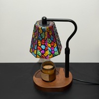 Lampe chauffe-cire en vitrail effet écaille de poisson, style marocain mosaïque, pour décoration de chambre et salon, DIY