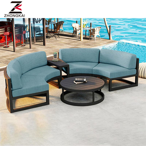 Mobilier <span class=keywords><strong>d</strong></span>'extérieur en aluminium avec cadre en métal Canapé de jardin demi-<span class=keywords><strong>rond</strong></span> - Product Image 2