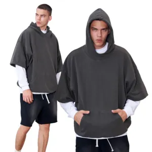 Wholesale Hoodies Custom Logo Heavyweight Oversized Hoodies Double Layer 100% Cotton Drop Shoulder Mens Hoodie Manufacturers