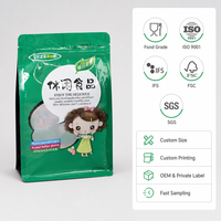 Sachet Doypack Personnalisé Imprimé pour Snacks aux Noix avec Fenêtre Transparente, Motif Dessin Animé, Qualité Alimentaire, avec Fermeture Éclair, OEM, Marque Privée, Vente en Gros