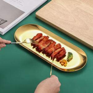 <span class=keywords><strong>Charolas</strong></span> de Acero Inoxidable al por Mayor de Fábrica, Ovaladas, Metálicas, Doradas y Plateadas, de Acero Inoxidable 304, Bandeja para Servir Filetes, Toallas, Joyas - Product Image 4