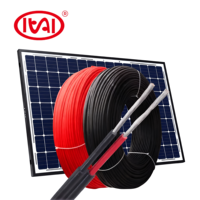 Câble Solaire Photovoltaïque en Cuivre Étamé avec Isolation XLPO et Gaine XLPO, Taille 1.5mm-16mm, 0.6/1KV, Prix Usine PV1-F