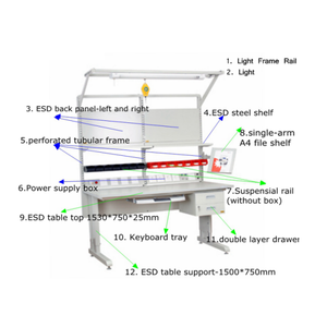 Bàn Làm Việc Công Nghiệp Bán Chạy Nhất Bàn Làm Việc Esd Cho Phòng Thí Nghiệm Điện Tử Và Hội Thảo - Product Image 3