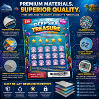 Loterie à gratter couleur pleine, à données variables réelles, avec montant de prix personnalisé, échantillons disponibles, fournisseur de loteries pour jeux à gain instantané