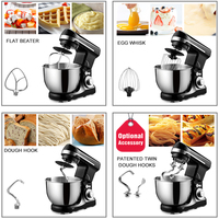 Robot culinaire multifonctionnel 1400W 6 vitesses 5,7L, batteur sur socle électrique pour usage domestique et commercial