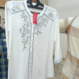 Kurta Casual de Manga Larga para Mujer, Cuello Redondo, Diseño Corto para Primavera Verano, Venta al por Mayor - Product Image 1