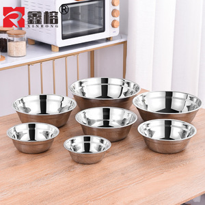 Bols en acier inoxydable non revêtus Xinrong 14cm-28cm, usage polyvalent pour la cuisine et la maison - Product Image 1