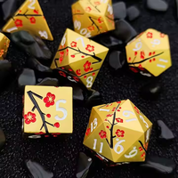 Jeu de dés de jeu polyédriques en métal D&D, style fleur élégante, pour Donjons et Dragons, idéal pour les cadeaux