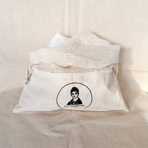 Cotton <b>Mesh</b> Bags with Drawstring Washable Reusable <b>Mesh</b> Net Recyclable Eco Friendly Biodegradable - Product Image 3