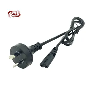 Alta calidad 4 pies Mejor precio SAA Aprobado Australia C7 Enchufe hembra de 2 pines para cable de alimentación eléctrica de 0, 75 mm2