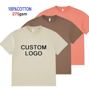 Personalizado cuello redondo Premium algodón en blanco de lujo de gran tamaño Boxy hombres de manga corta Camiseta lisa de talla grande camisetas de los hombres - Product Image 1