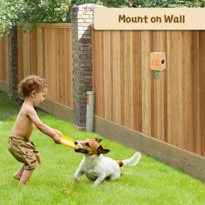 Dispensador de bolsas para excrementos de perro para exteriores, soporte de pared, estación de bolsas para desechos de mascotas, caja de madera con patrón de huellas para jardín, estaca para patio, almacenamiento de pared para porche - Product Image 6