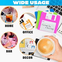 Nuevo Juego de 6 Posavasos de Silicona con Forma de Disquete, Posavasos Retro para Oficina, Divertidos e Impermeables para Bebidas, Decoración de Escritorio y Regalos de los 90