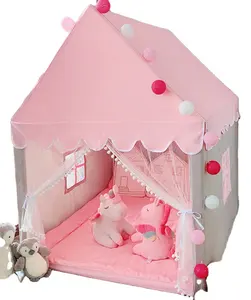 الجملة داخلي خيمة أطفال على شكل قلعة/الأزرق الوردي مسدس خيمة لعب الأطفال البيت للأطفال