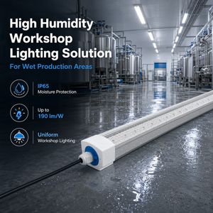 ไฟ LED กันน้ำ 40W แบบ Tri-Proof IP65 ป้องกันฝุ่นละออง รับประกัน 5 ปี เหมาะสำหรับโรงงานที่มีความชื้นสูง โรงงานแปรรูปอาหาร โกดังเก็บสินค้า ไฟส่องสว่างในลานจอดรถ - Product Image 1