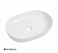 Accessoire de salle de bain en céramique, lavabo carré de comptoir utilisé à la maison, évier pour salle de bain, vente en gros