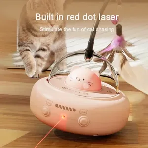 Intelligent Plastic Cat Toy Red Dot Laser <b>Rainbow</b> <b>Light</b> Obstacle Avoidance USB Charging Automatic Standby Bionic Cat Teaser - Product Image 3